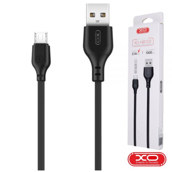 Cabo USB-A 2.0 Macho / Micro USB-B 2.1A 1M Preto XO - (NB103-USBB/BK)