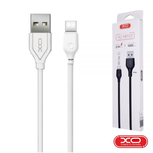 Cabo USB-A 2.0 Macho / USB-C 2.1A 1M Branco XO - (NB103-USBC/WH)