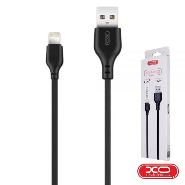 Cabo USB-A 2.0 Macho / Lightning 8P 2.1A 1M Preto XO - (NB103-USBL/BK)