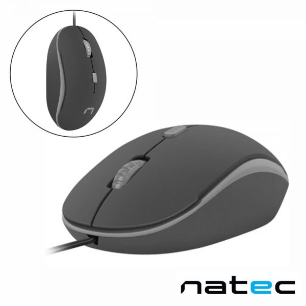 Rato Óptico 800-1200DPI USB Preto/Cinzento NATEC - (NMY-1186)
