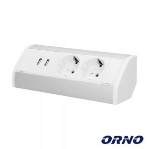 Extensão Elétrica 2x Schuko 2x USB-A 0.6m ORNO - (OR-GM-9003/W-G(GS))