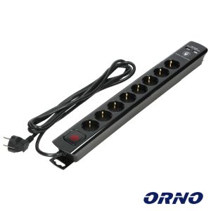 Extensão Elétrica 6x Schuko Interruptor Proteção 3m ORNO - (ORAE13244(GS)/B/M)