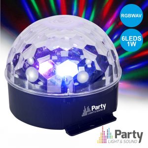 Projetor Luz C/ 6 LEDS 1W RGBWAV Mic PARTY - (PARTY-ASTRO6)