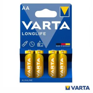 Pilha Alcalina LR6/AA 1.5V 4x Longlife VARTA - (PAV-LR6/4A)