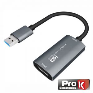 Placa Captura HDMI Audio E Vídeo P/ USB 2.0 4K 30Hz PROK - (PK-HDMICPTUSB03)