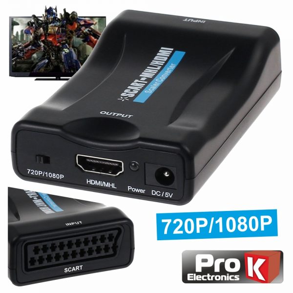 Conversor Scart P/ HDMI/Mhl 720p/1080p PROK - (PK-SCARTHDMI)