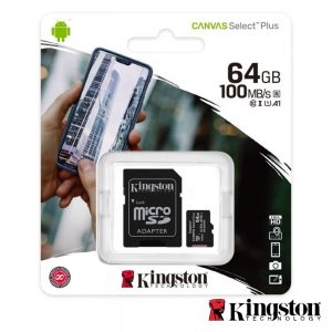 Cartão Memória Micro SDXC 64GB UHS-I Adaptador KINGSTON - (SDCS2/64GB)