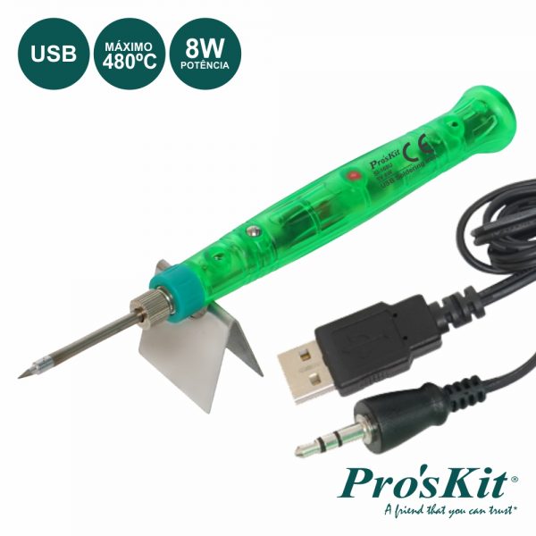 Ferro De Soldar 8W C/ Ligação USB 5v PROSKIT - (SI-168U)