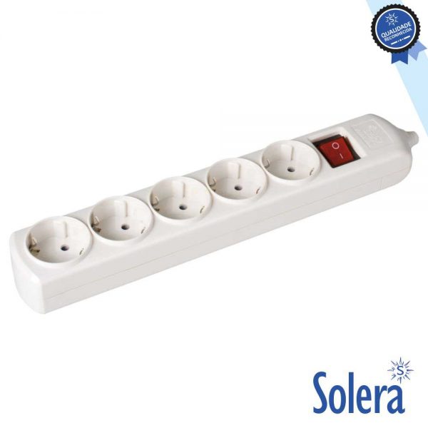 Extensão Elétrica 5x Schuko C/ Interruptor SOLERA - (SLR-8005IL)