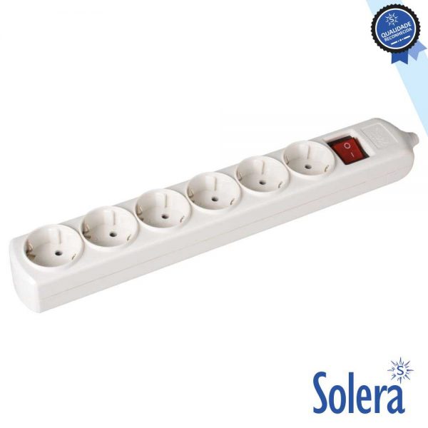 Extensão Elétrica 6x Schuko C/ Interruptor SOLERA - (SLR-8006IL)