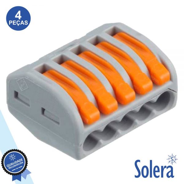 Ligador Torix 5 Condutores 2.5-4mm 4x wago SOLERA - (SLR-CLE54)