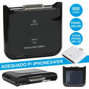 PoWerbank 800ma C/ Painel Solar P/ Iphone3/4/5/6 - (SOLIPHONE01A)