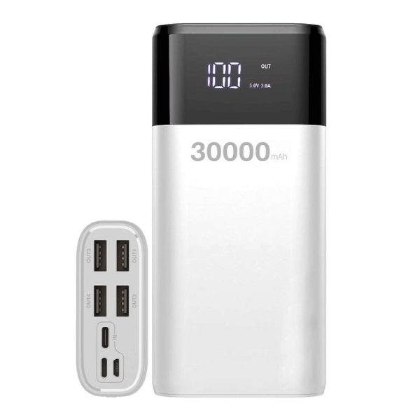 Powerbank 30000mAh C/ Ficha USB-C/MicroUSB/Lightning - (WOZ-63)